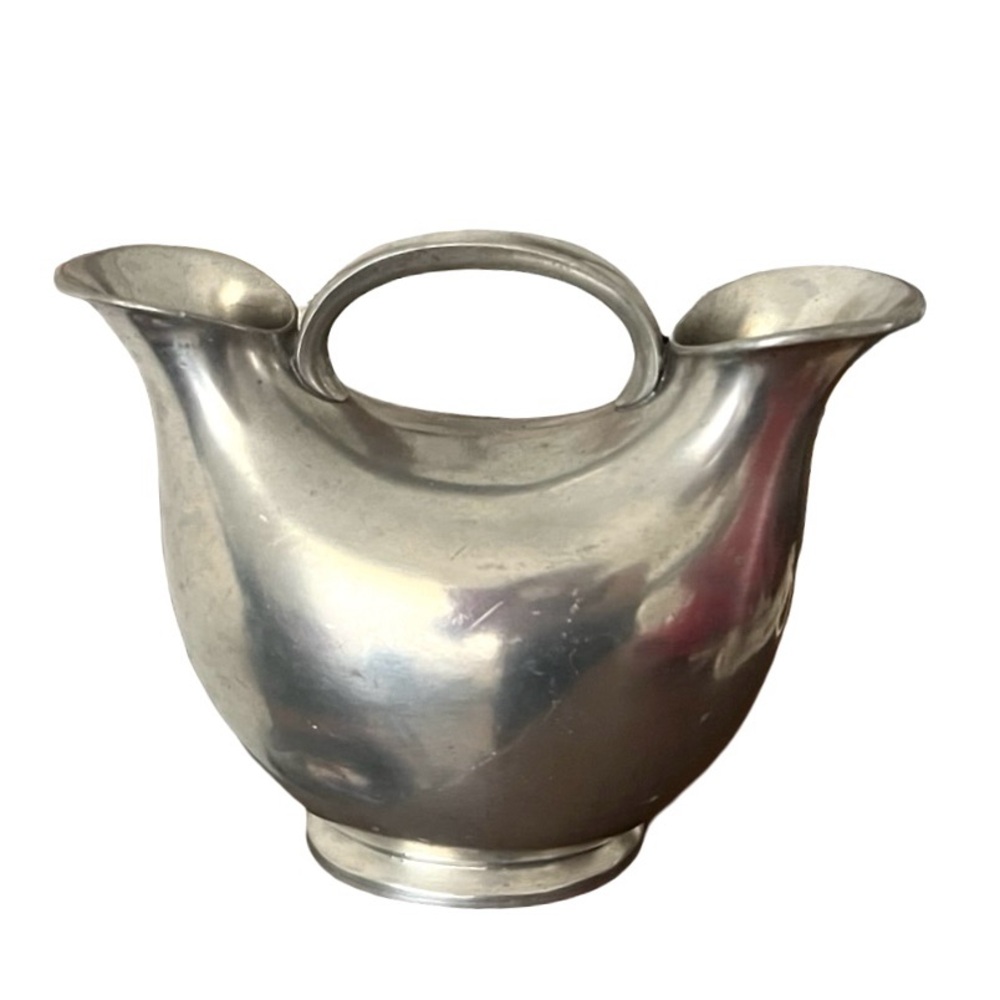 Vintage Dual -Pipe Pewter Vase, JUST ANDERSEN, Denmark Design, 1920